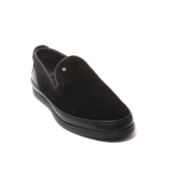 ROBERTO SERPENTINI 1263 Black Suede Leather Slip-On...